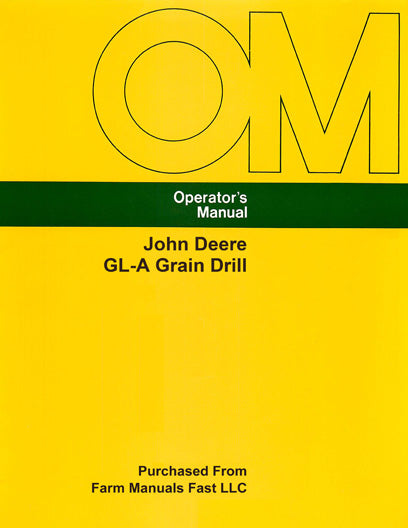 John Deere GL-A Grain Drill Manual