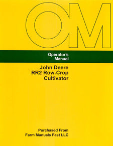 John Deere RR2 Row-Crop Cultivator Manual