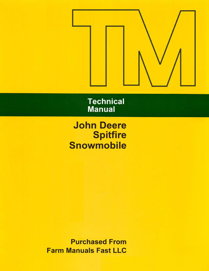 John Deere Spitfire Snowmobile - Service Manual