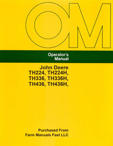 John Deere TH224, TH224H, TH336, TH336H, TH436, TH436H, THC328 and THC328H Spring-Tooth Harrows Manual