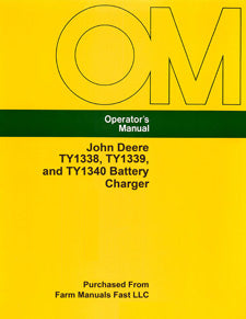 John Deere TY1338, TY1339, and TY1340 Battery Charger Manual