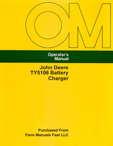 John Deere TY5106 Battery Charger Manual