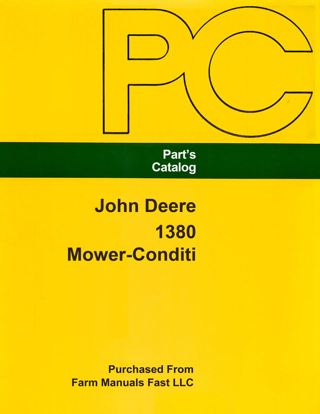 John Deere 1380 Mower-Conditioner - Parts Catalog Cover