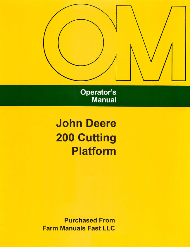 John Deere 200 Cutting Platform Manual Cover