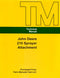 John Deere 210 Sprayer Attachment - Service Manual Cover