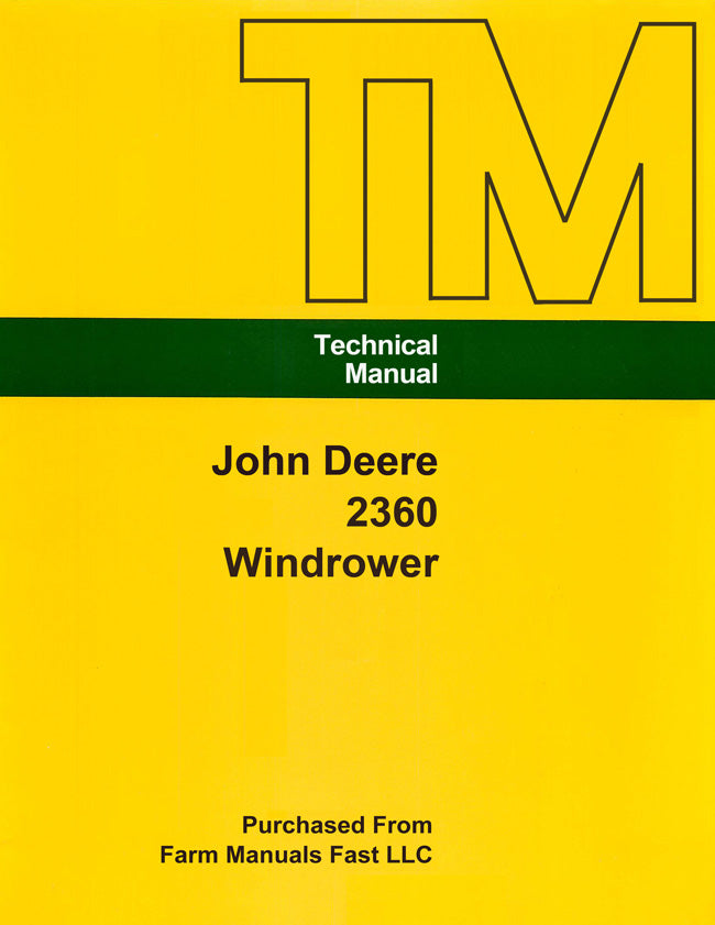 John Deere 2360 Windrower - Service Manual Cover