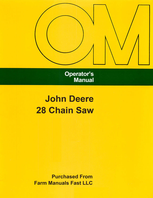 John Deere 28 Chain Saw Manual Cover