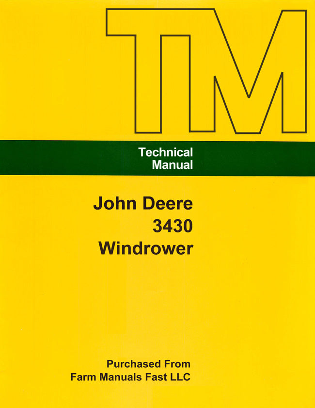 John Deere 3430 Windrower - Service Manual Cover
