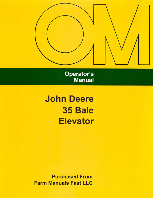 John Deere 35 Bale Elevator Manual Cover