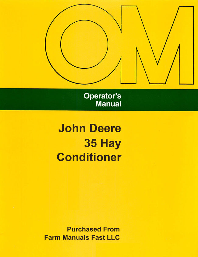 John Deere 35 Hay Conditioner Manual Cover