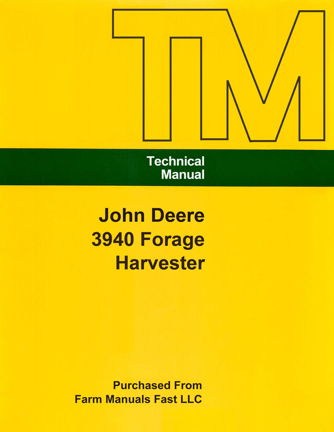 John Deere 3940 Forage Harvester - Service Manual Cover
