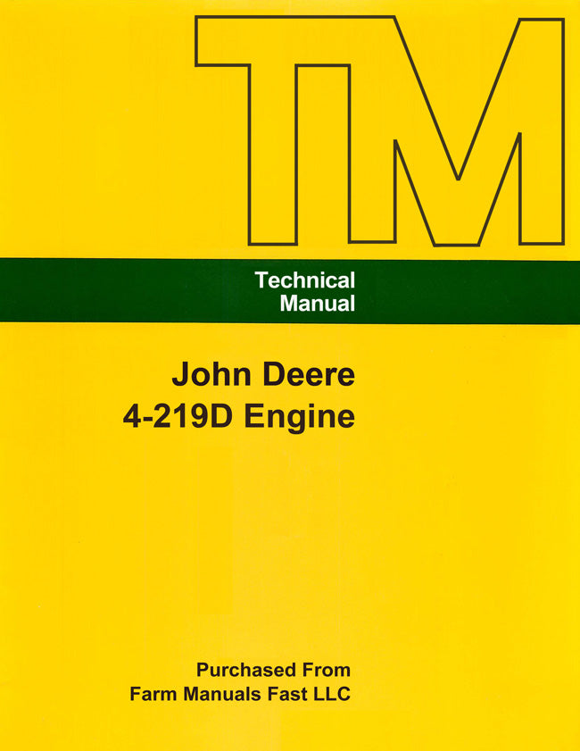 John Deere 4-219D Engine - Service Manual Cover