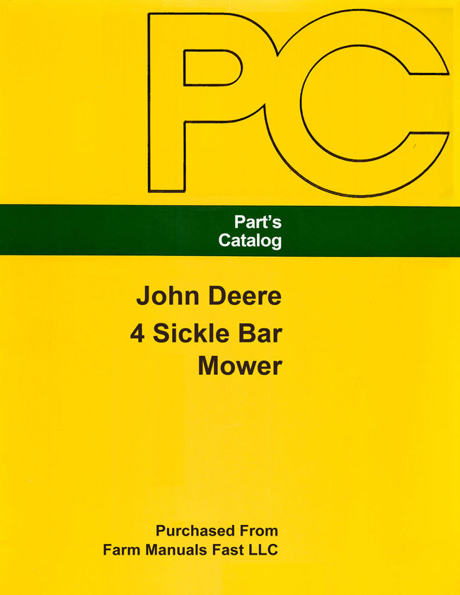 John Deere 4 Sickle Bar Mower - Parts Catalog Cover