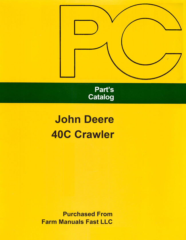John Deere 40C Crawler - Parts Catalog Cover