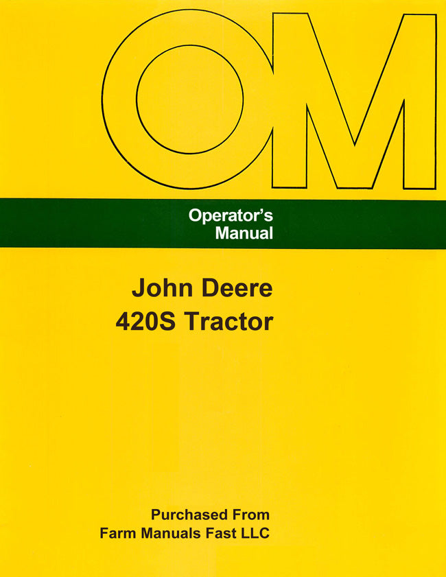 John Deere 420S Tractor Manual Cover