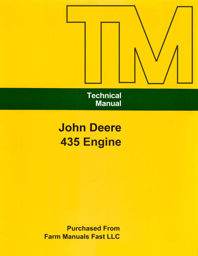 John Deere 435 Engine - Service Manual Cover