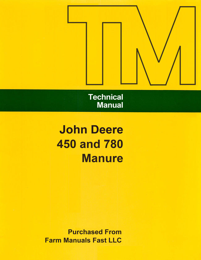 John Deere 450 and 780 Manure Spreader - Service Manual Cover
