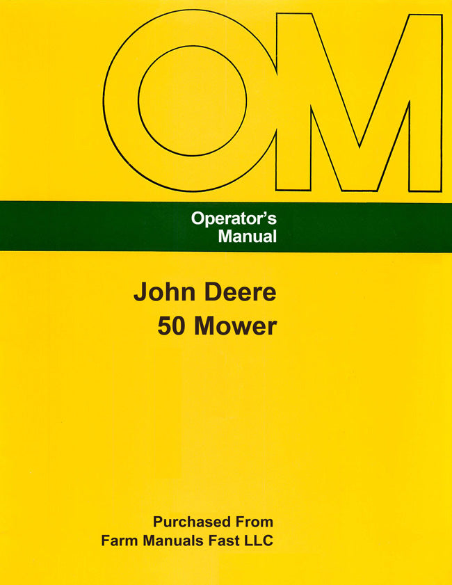 John Deere 50 Mower Manual Cover