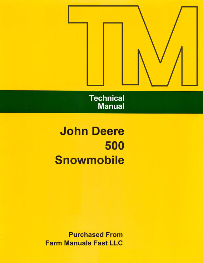 John Deere 500 Snowmobile - Service Manual Cover