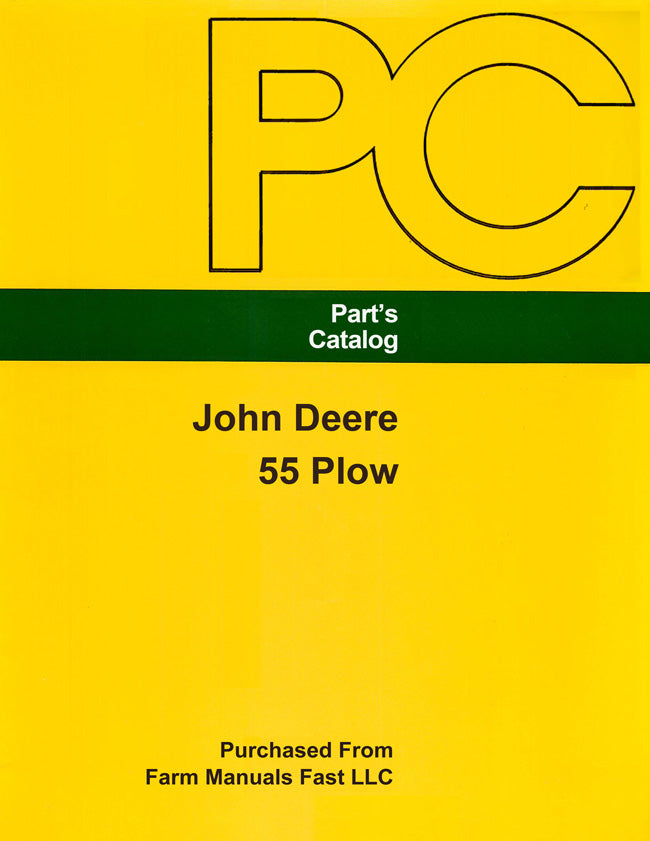 John Deere 55 Plow - Parts Catalog Cover