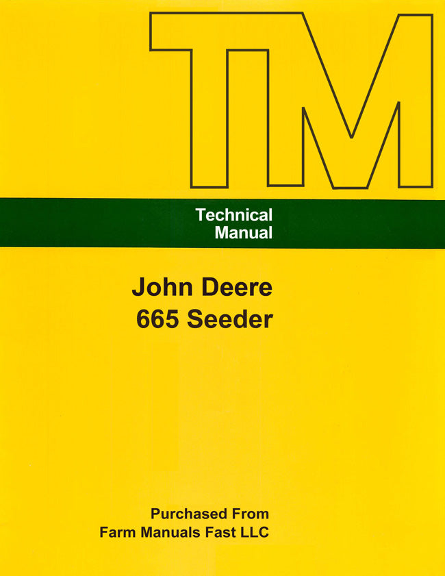 John Deere 665 Seeder - Service Manual Cover