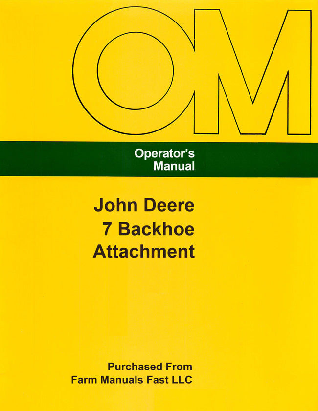 John Deere 7 Backhoe Attachment Manual Cover