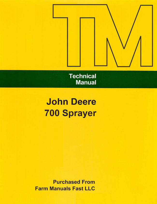 John Deere 700 Sprayer - Service Manual Cover