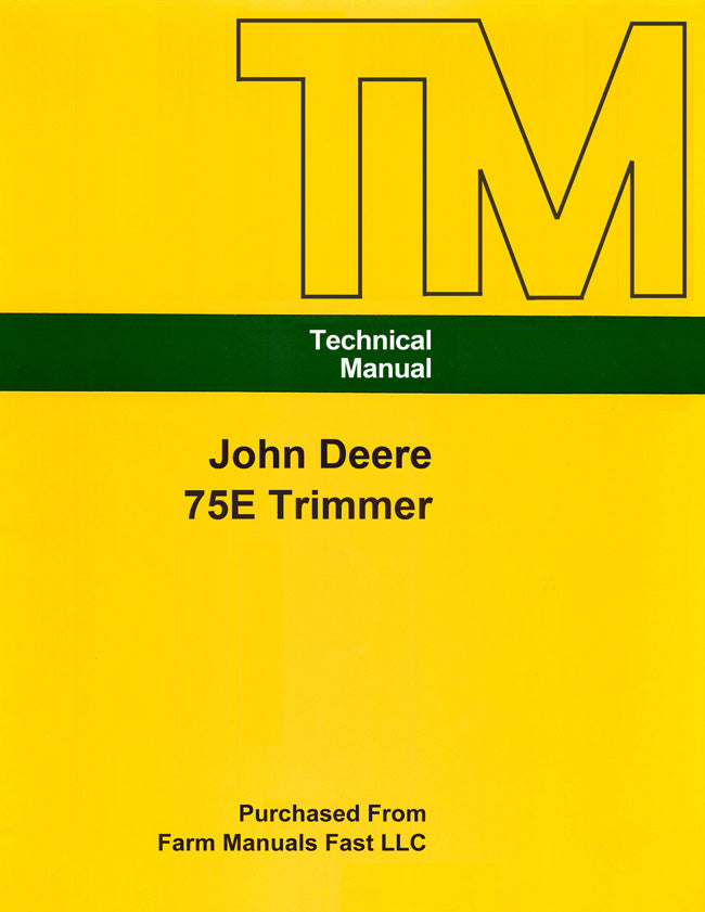 John Deere 75E Trimmer - Service Manual Cover