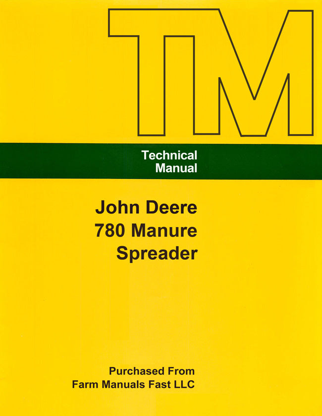 John Deere 780 Manure Spreader - Service Manual Cover