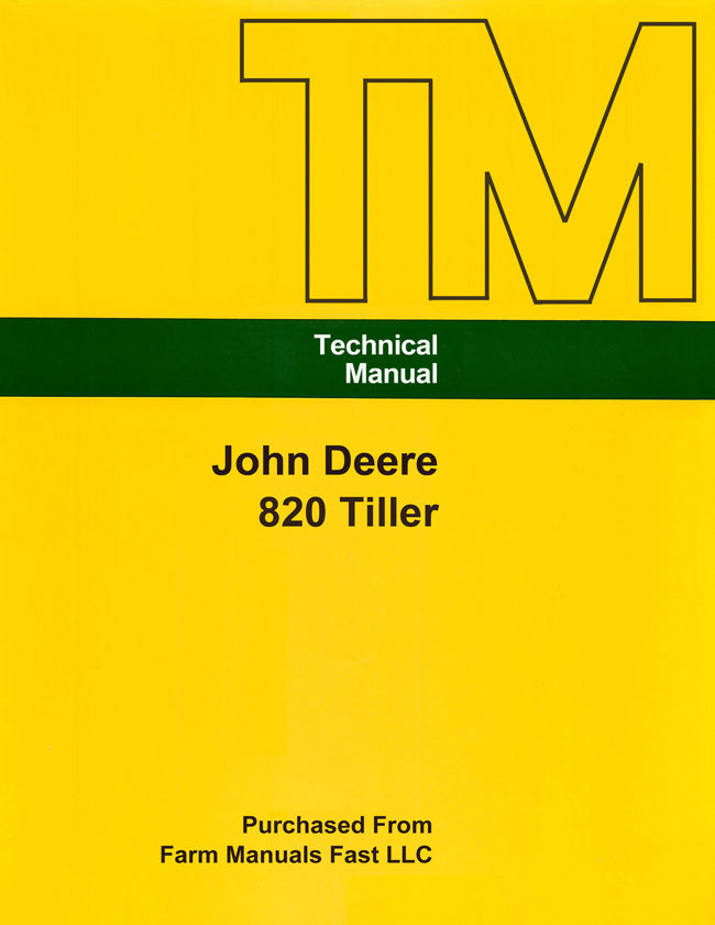 John Deere 820 Tiller - Service Manual Cover