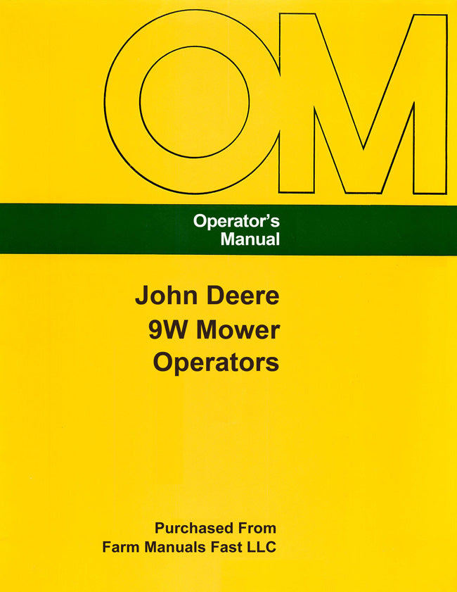 John Deere 9W Mower Operators Manual Cover