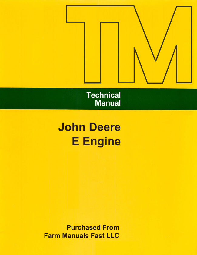 John Deere E Engine - Service Manual Cover