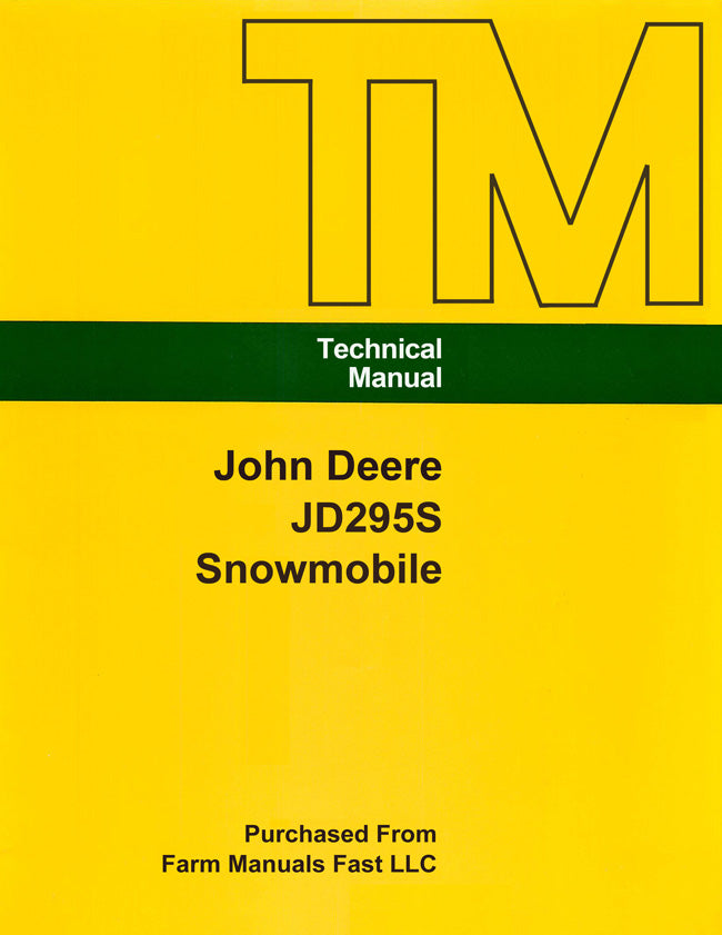 John Deere JD295S Snowmobile - Service Manual Cover