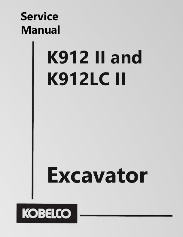 Kobelco K912 II and K912LC II Excavator - Service Manual Cover
