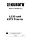 Kubota L235 and L275 Tractor - Parts Catalog