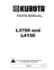 Kubota L3750 and L4150 Tractor - Parts Catalog