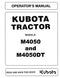 Kubota M4050 and M4050DT Tractor Manual