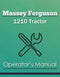 Massey Ferguson 1210 Tractor Manual Cover