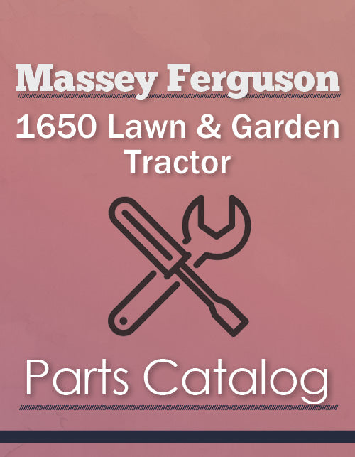 Massey Ferguson 1650 Lawn & Garden Tractor - Parts Catalog Cover