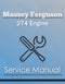 Massey Ferguson 274 Engine - Service Manual Cover