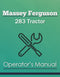 Massey Ferguson 283 Tractor Manual Cover