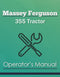 Massey Ferguson 355 Tractor Manual Cover