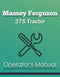 Massey Ferguson 375 Tractor Manual Cover
