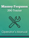 Massey Ferguson 390 Tractor Manual Cover