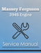 Massey Ferguson 394S Engine - Service Manual Cover