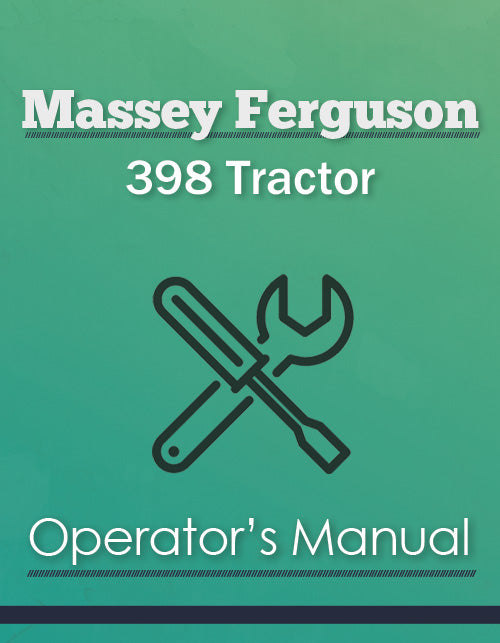 Massey Ferguson 398 Tractor Manual Cover