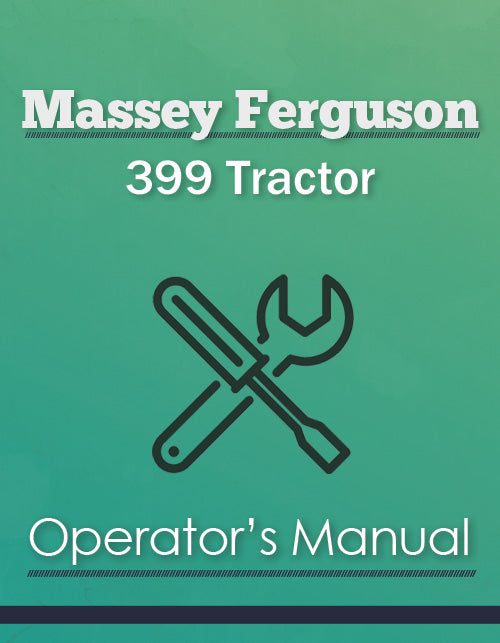 Massey Ferguson 399 Tractor Manual Cover