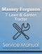 Massey Ferguson 7 Lawn & Garden Tractor - Service Manual Cover
