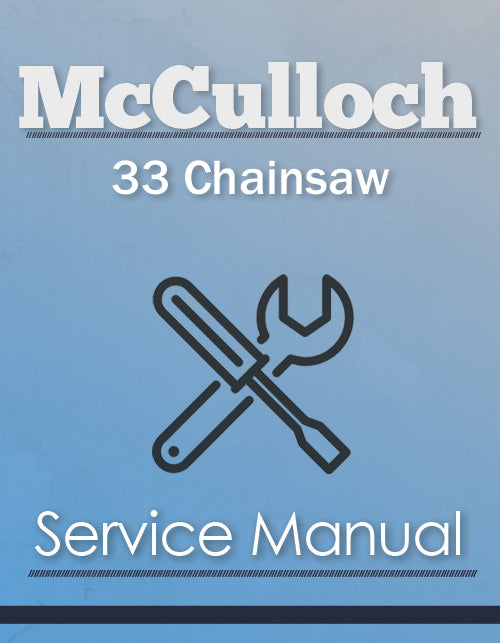 McCulloch 33 Chainsaw - Service Manual Cover