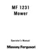 Massey Ferguson 1231 Mower Manual